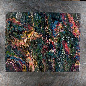 Acrylic Pour Painting 11x14 Clear coated